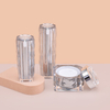 Набор акриловых бутылок с двойными стенками на заказ, прозрачные пустые акриловые роскошные бутылки для лосьона, баночка с кремом, акриловая косметика, набор косметики на 50 мл