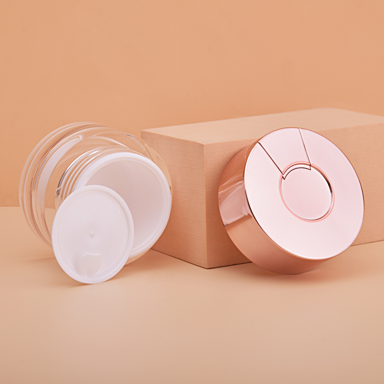 Компактная круглая полипропиленовая кремовая банка 50 г
