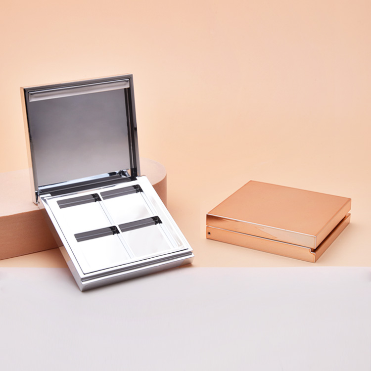 Пустой футляр для тональной основы на 4 кастрюли, пустой пластиковый косметический компактный футляр