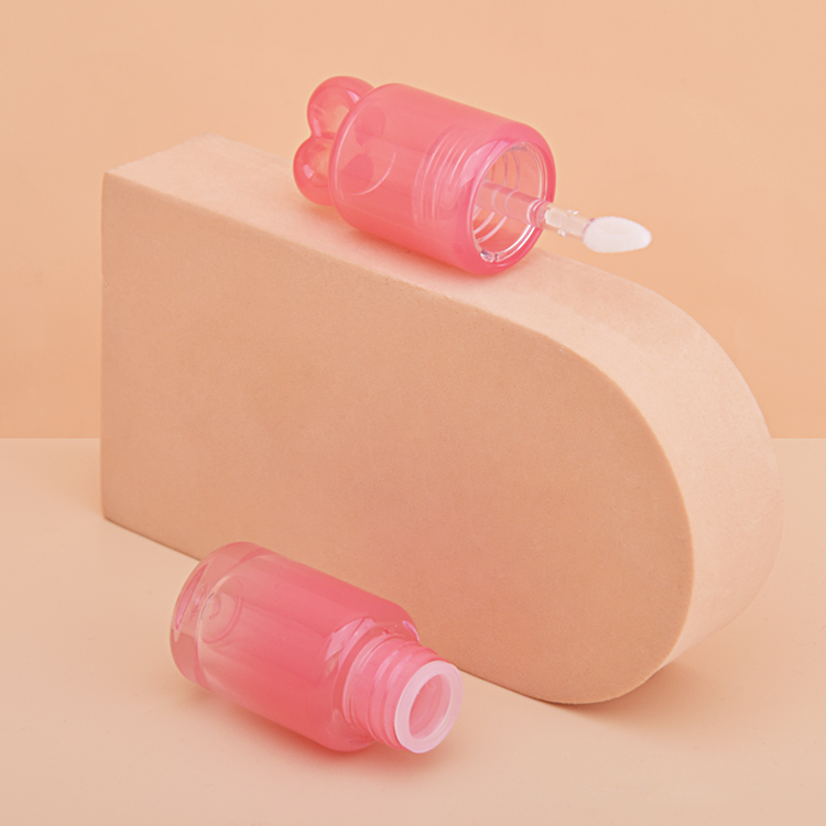 Изготовленный на заказ квадратный прозрачный розовый небольшой размер 3 мл в форме сердца в тюбике блеска для губ