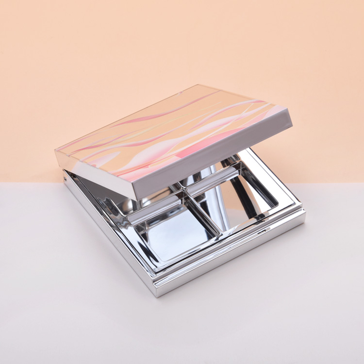 Пустой футляр для тональной основы на 4 кастрюли, пустой пластиковый косметический компактный футляр