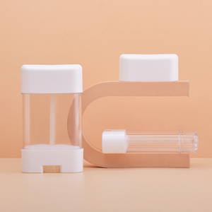 Квадратный тюбик дезодоранта с плоской крышкой и нижним наполнением